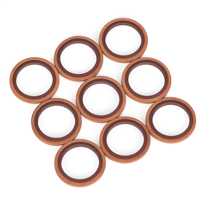 Jinggong (JINGGONG) copper fluorine rubber combination gasket JB982-77 quenched nitrile O-ring seal oil seal plate with high temperature resistance 6-60mm inner diameter 14mm (5 pieces)