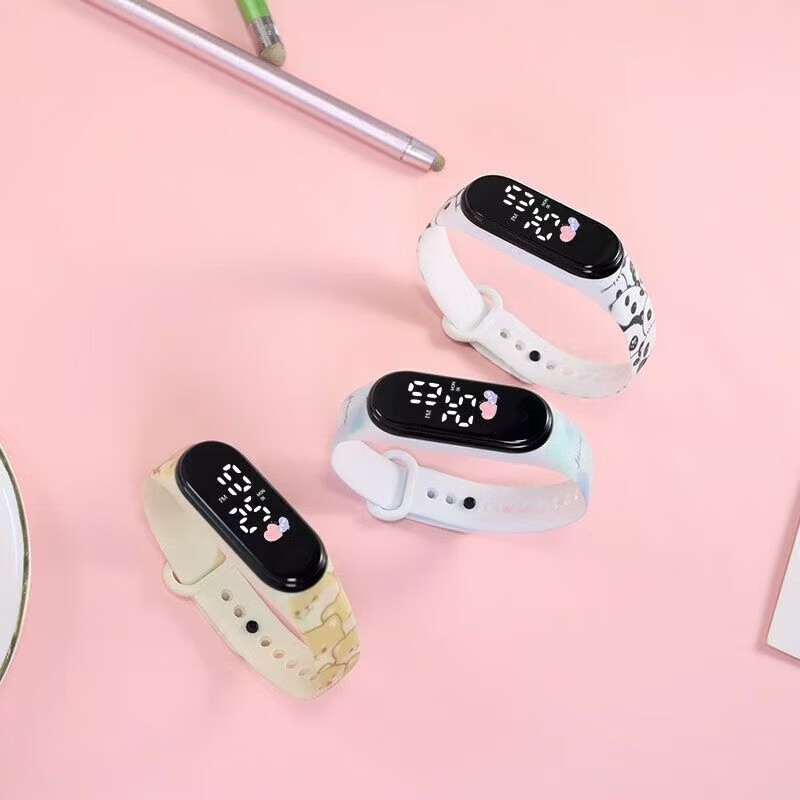 Elementary school students' watches only tell time, forest girls, middle and high school girls, good-looking children's electronic sports bracelets for boys and girls, pastel white flowers