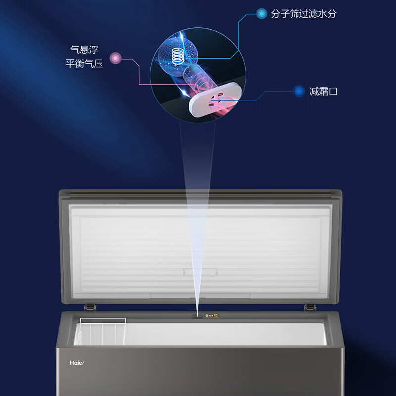 Haier freezer for home use without defrosting 300 liters large capacity first-class energy efficiency energy-saving fully frozen refrigeration single temperature 300 liters - 35 degrees deep cooling first-class energy efficiency automatic defrost