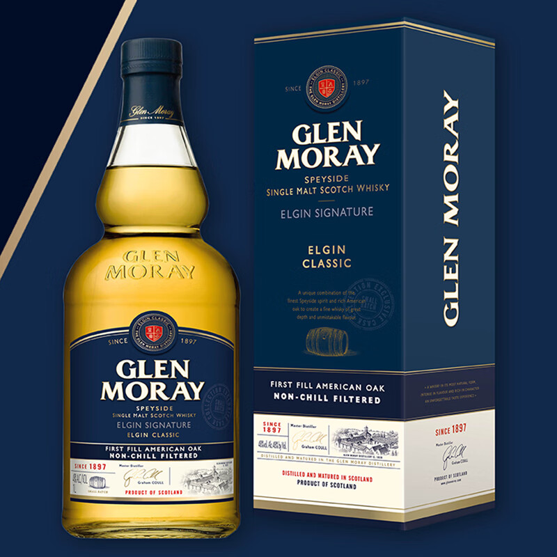 Glen Moray Explorer Classic Scottish Single Malt Whiskey 1000ml 48%