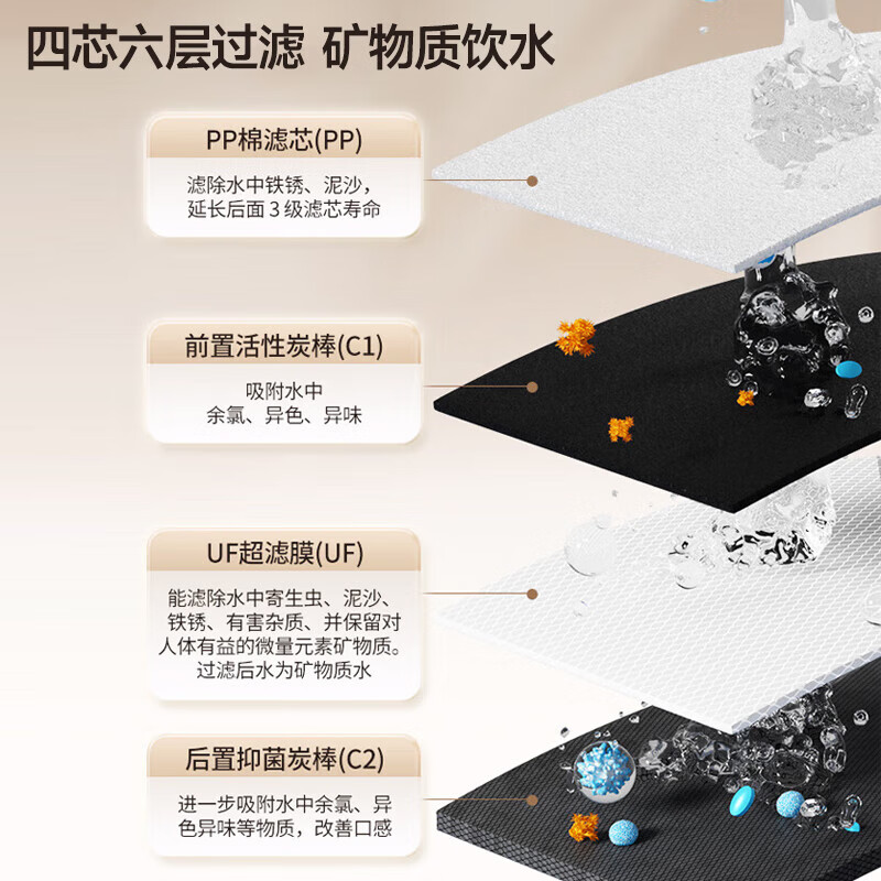 Oaks commercial water purifier, water boiler, commercial water dispenser, direct drinking water dispenser, large flow filter water purifier, company office factory, pure drink heating all-in-one machine AU31 starry sky gray