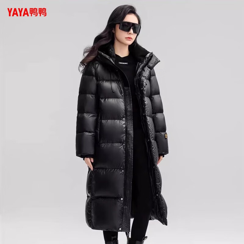 YAYA GOOSE series 90 goose down couple down jacket thickened warm long hooded down jacket for men
