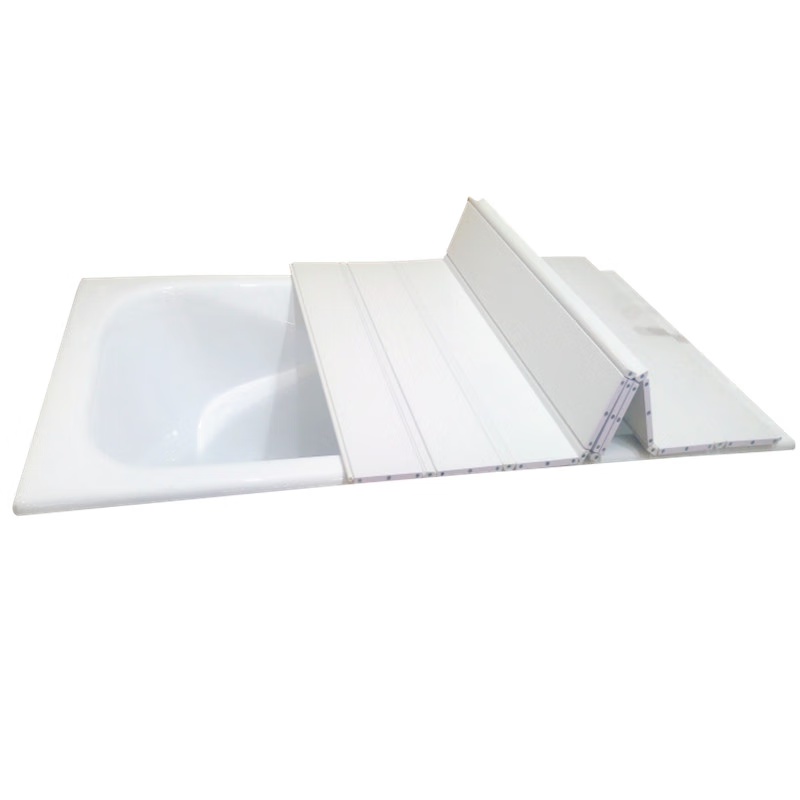 Maiyijia Bathtub Folding Dustproof Insulation Cover Bathtub Platform Bathtub Bath Stand No Perforation Partition Bathroom Storage Rack White Wood Grain Color Width 66cm Thickened For customization or if there is a shower switch on the side, please contact customer service