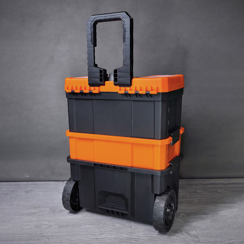 Tactix portable trolley tool box set household multi-functional storage electrician maintenance stacking storage box 320440