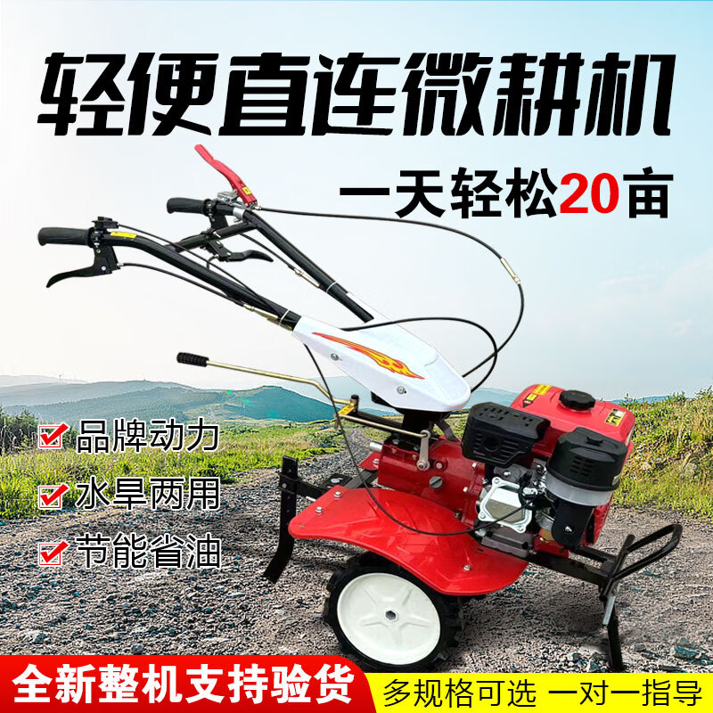 ZF agricultural mini-tiller two-wheel drive diesel rotary tiller weeding, ditching, ridge filling, orchard greenhouse small plot deep tillage machine optional electric start + battery