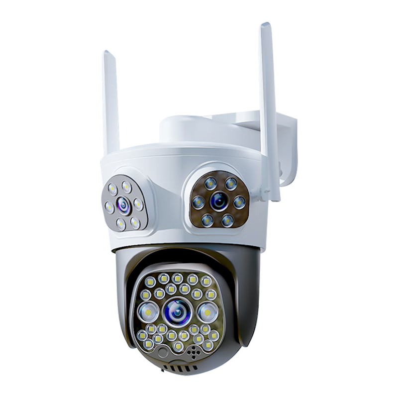 Oaks three-camera 15 million outdoor waterproof home monitoring wireless wifi network full-color night vision monitor 360-degree no blind angle panoramic pan/tilt rotating mobile phone remote