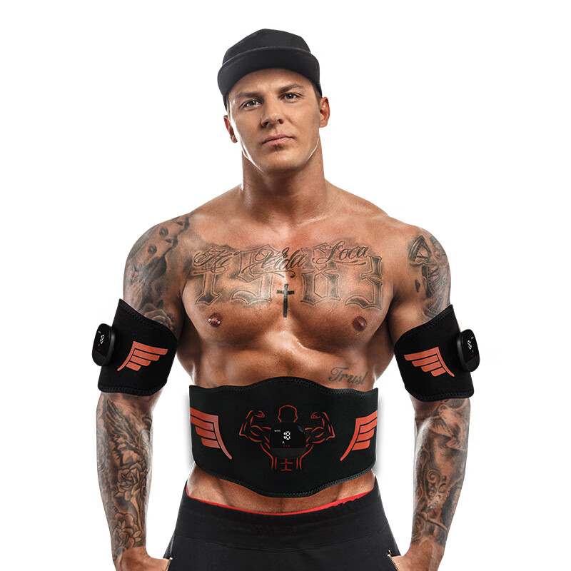 Waist EMS massager belt leg training device home smart abdominal muscle training sports fitness calories orange-1 host + 1 arm W8