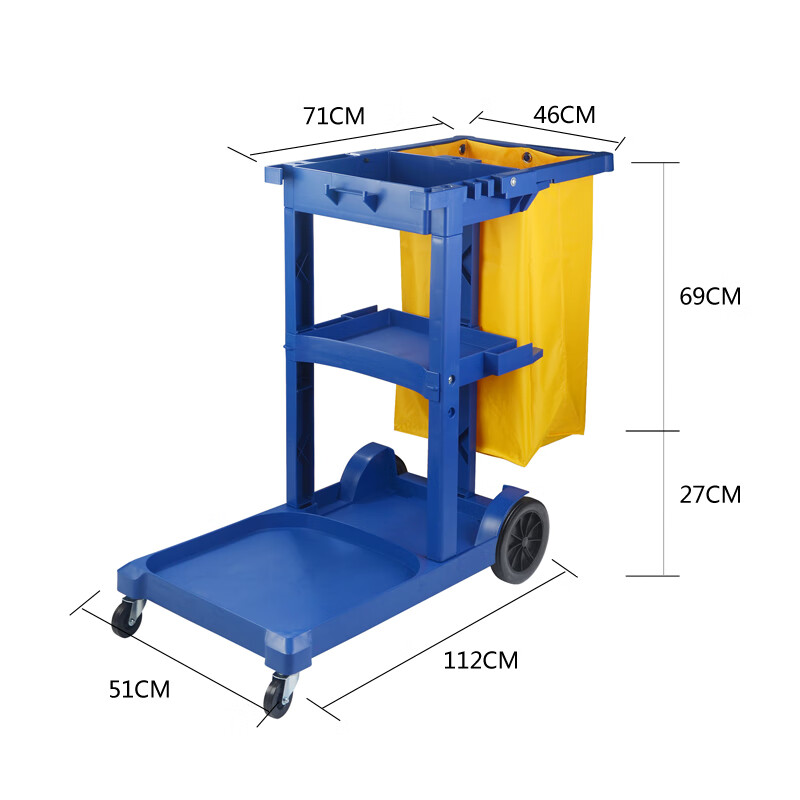 Baiyun cleaning cart multi-functional trolley property cleaning tools guest room cleaning hotel linen blue cart enhanced thickened Baiyun brand