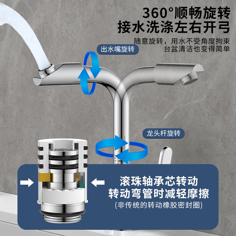 KEGOO faucet washbasin basin hot and cold bathroom bathroom cabinet stainless steel basin faucet K1010