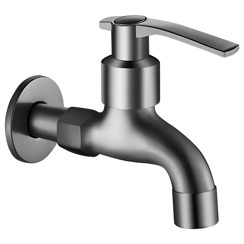 Panluo German Gun Gray Full Copper Faucet Home Balcony Mop Pool Outdoor Antifreeze Tap Water Single Cooling Washing Machine Faucet Gun Gray-17cm Extended Style + Anti-Splash Mesh Nozzle Extra Thick Full Copper High-Quality Valve Core