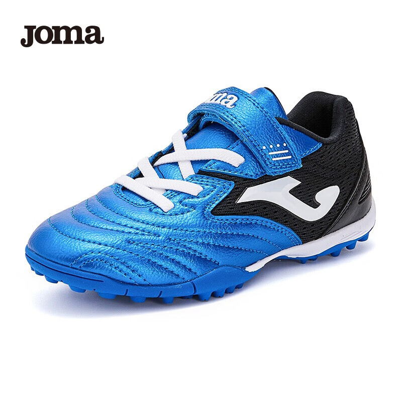 JOMA Velcro children's football shoes TF broken nails youth primary school students professional competition football training shoes blue and black 34