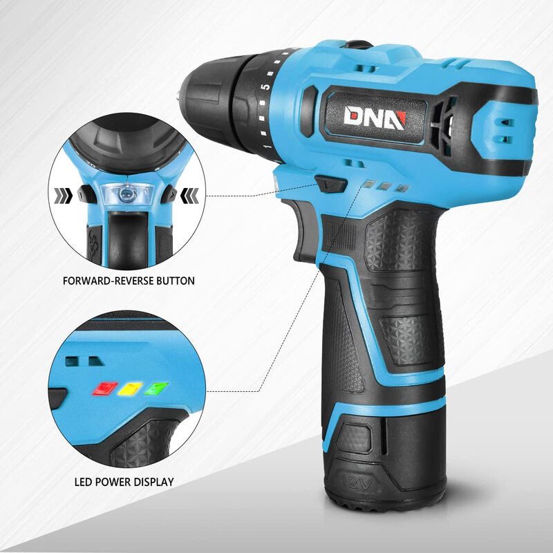 DNA MOTORING 12V 1300mAh lithium battery cordless drill power tool set