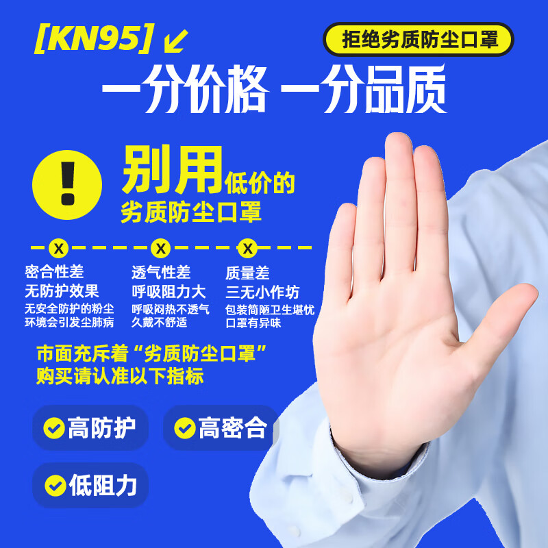 Aukeyun double breathing valve industrial dust mask KN95 anti-dust breathable grinding special welder labor protection construction site ear-hook type