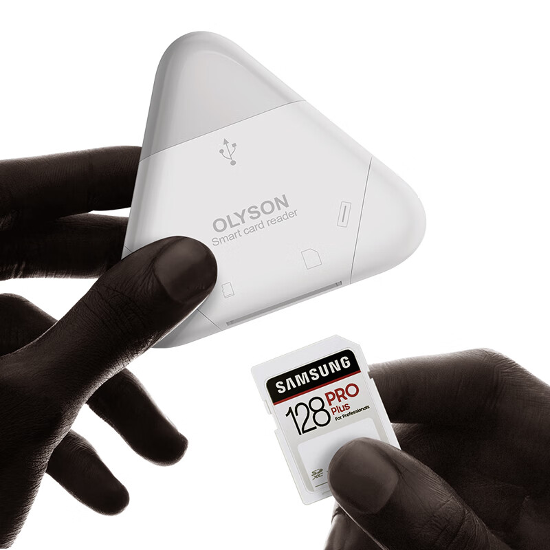 OLYSON three-in-one card reader multi-function suitable for Apple 17 mobile phone USB3.0 DJI Sony Canon SLR camera SD card Type-c computer iPad recorder TF memory card white Apple/TYPE-C/USB interface TF/SD card 3.0 upgraded version