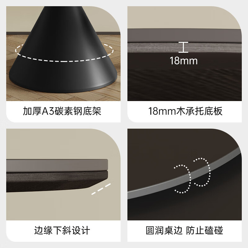 Delifeng Slate Dining Table Home Medieval Style Dining Table Round Table Black Minimalist Thickened Full Support Carbon Steel Retro Round Dining Table Single Dining Table 1.2 Meter Table Without Turntable Swallowtail Butterfly