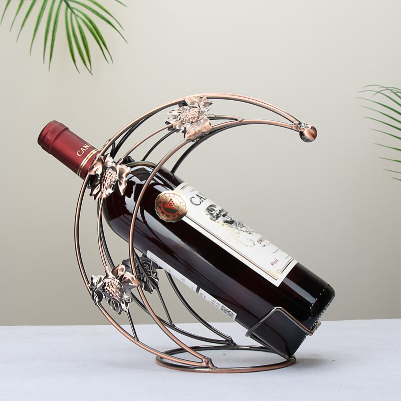 Interesting appliance wine rack European style creative red wine rack wine bottle rack ornament cup holder modern simple red wine holder heart-shaped rose gold