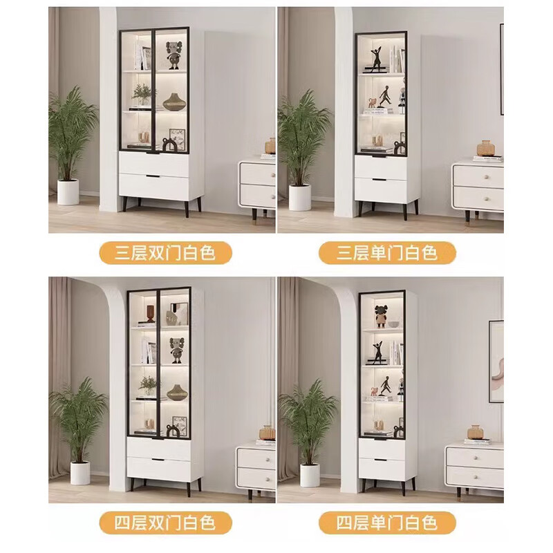 Chentan Home solid wood corner cabinet corner cabinet living room floor-standing corner cabinet storage cabinet small apartment bookcase storage cabinet storage rack solid wood ecological board iceberg white 150*35*50