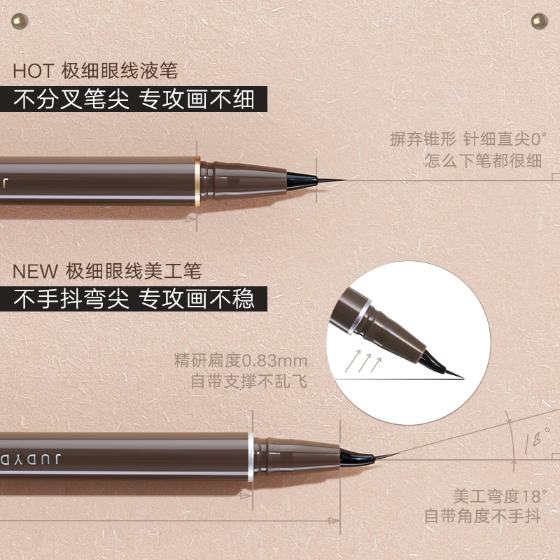Judydoll eyeliner classic mascara combination eyeliner ultra-fine liquid eyeliner pen steel tube mascara New Year gift