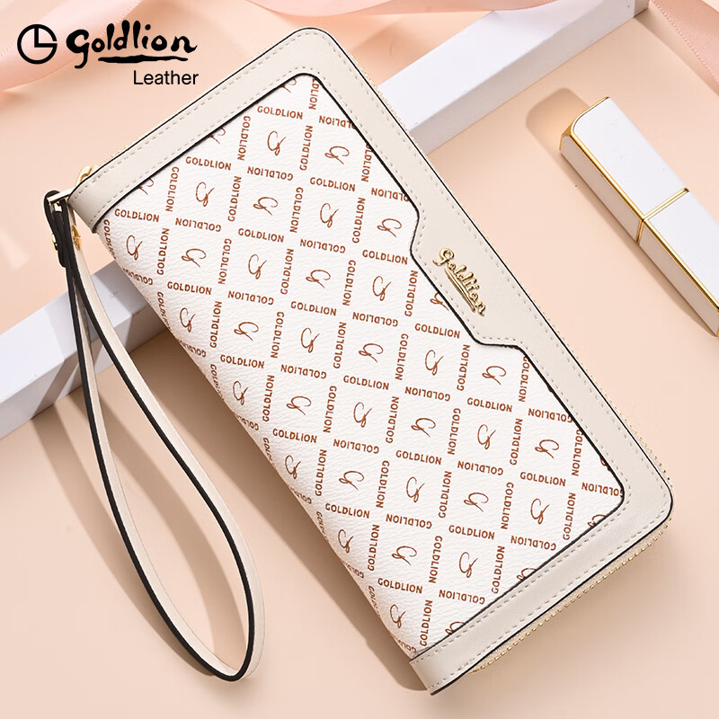 Goldlion Wallet Women's Long Wallet Holds Mobile Phones Multiple Card Slots Large Capacity 2025 New Multi-Cash Zipper Handbag Fashionable Portable Official Authorization Penalty 10 for Fake