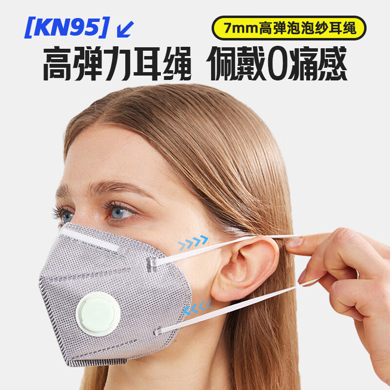 Aukeyun double breathing valve industrial dust mask KN95 anti-dust breathable grinding special welder labor protection construction site ear-hook type