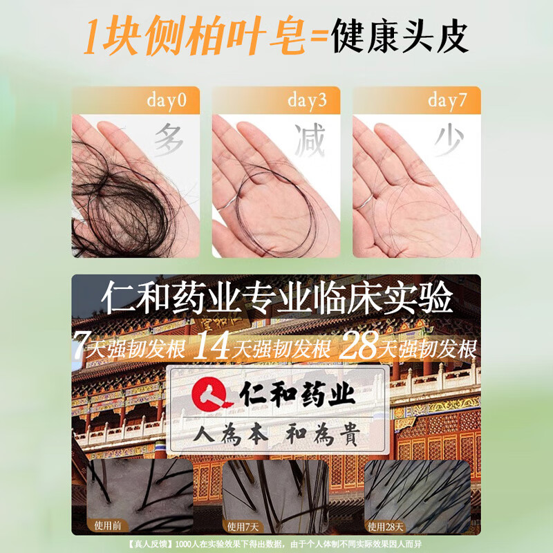 Renhe Platycladus orientalis leaf shampoo soap shampoo medicinal plant natural soap Shanghai pure black sapodilla polygonum multiflorum soap 110g