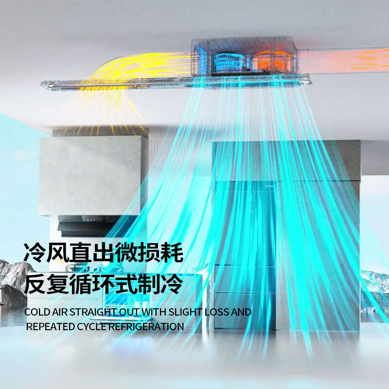 Luyuan (LVYUAN) kitchen air conditioner special single cooling dehumidification cool lighting anti-oil fume ceiling embedded household ceiling hidden all-in-one machine T8/300*600 purification direct blowing air small 1 piece set self-cleaning series-2200W station type-1 hole T8 series