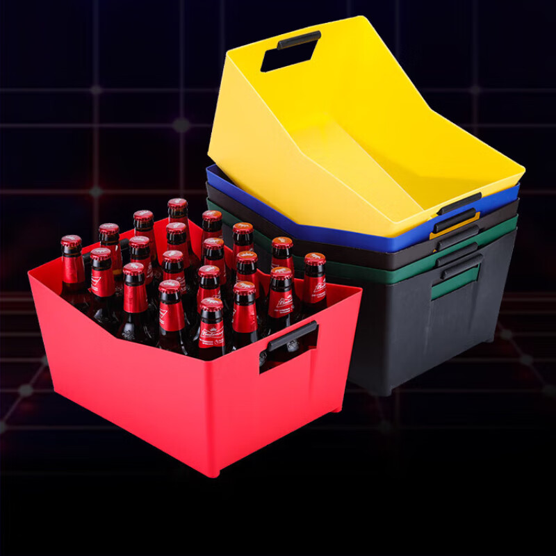Xuanshi Beer Transport Box Large Capacity Rectangular Wine Ice Bucket Customized Bar KTV Creative Thickened Storage Barrel Wine Basket Extra Thick Curved Ice Bucket Red