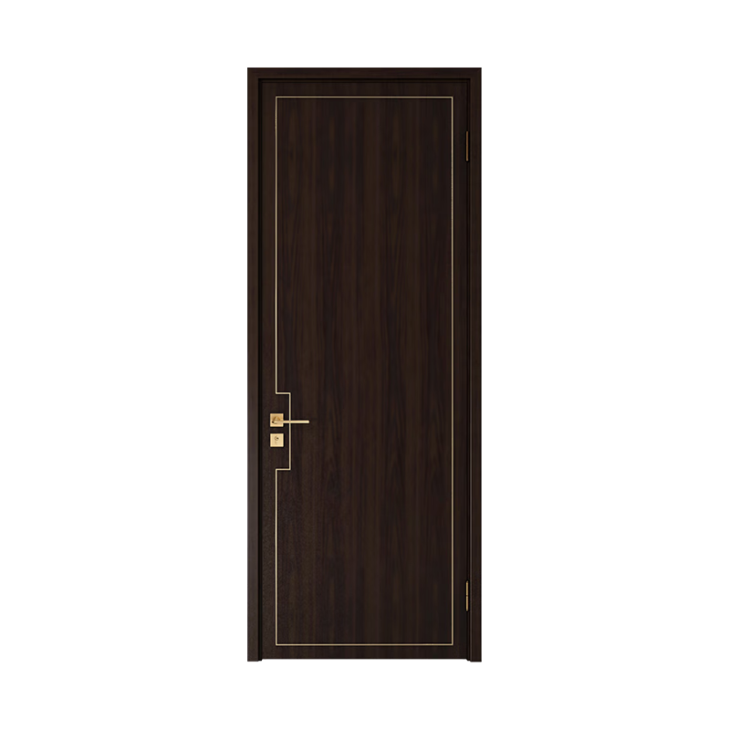 Mengtian Woodwork Bedroom Door Minimalist Water Painted Wood Door Customized Partition Concierge Door Jinghong 6P11 Interior Door Black Walnut Mocha Brown