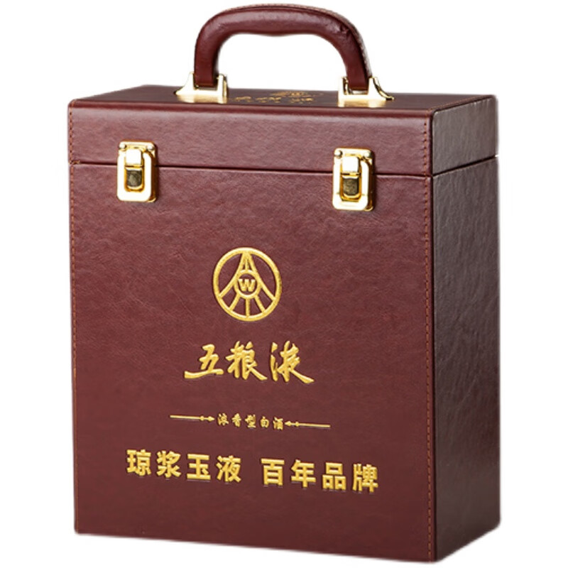 Chuangjingyixuan liquor box outer packaging box full set universal Wuliangye wine box packaging box 8th generation general five-pair bottle special gift burgundy with naked bottle (crystal shell cannot fit