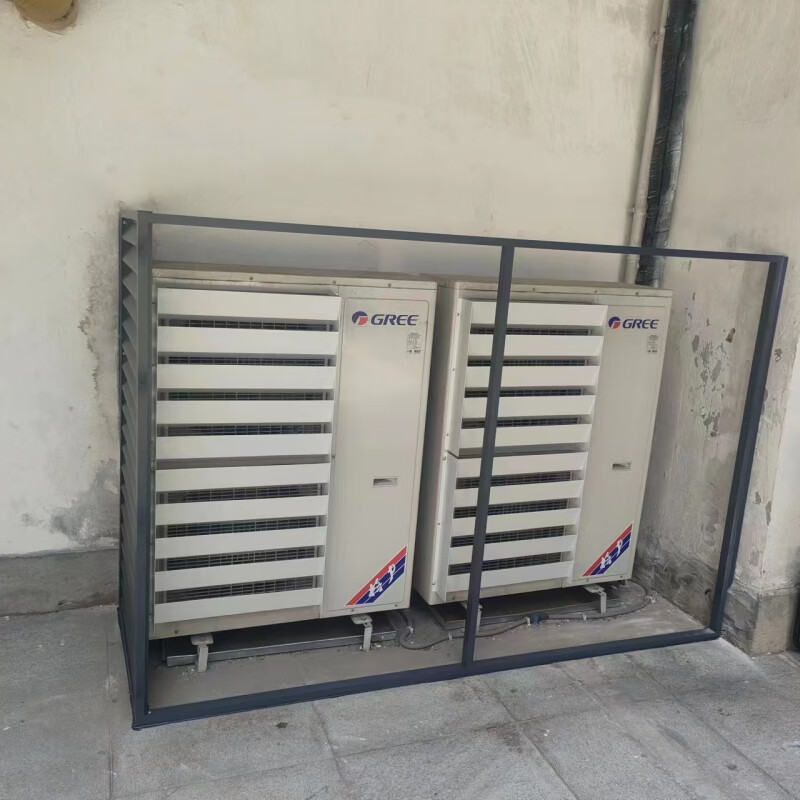 Suitable for household air conditioner outdoor unit bracket windshield change wind direction to prevent direct blowing and heat dissipation, wind deflector louver white fixed white 45*45 upgraded model 75 degrees galvanized plate paint