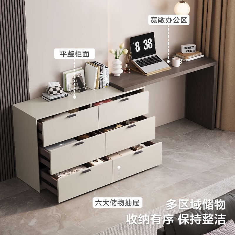 Shujing all solid wood dressing table bedroom cupboard integrated table new dressing cabinet small apartment dressing table stool study table length 80cm dressing cabinet + dressing table