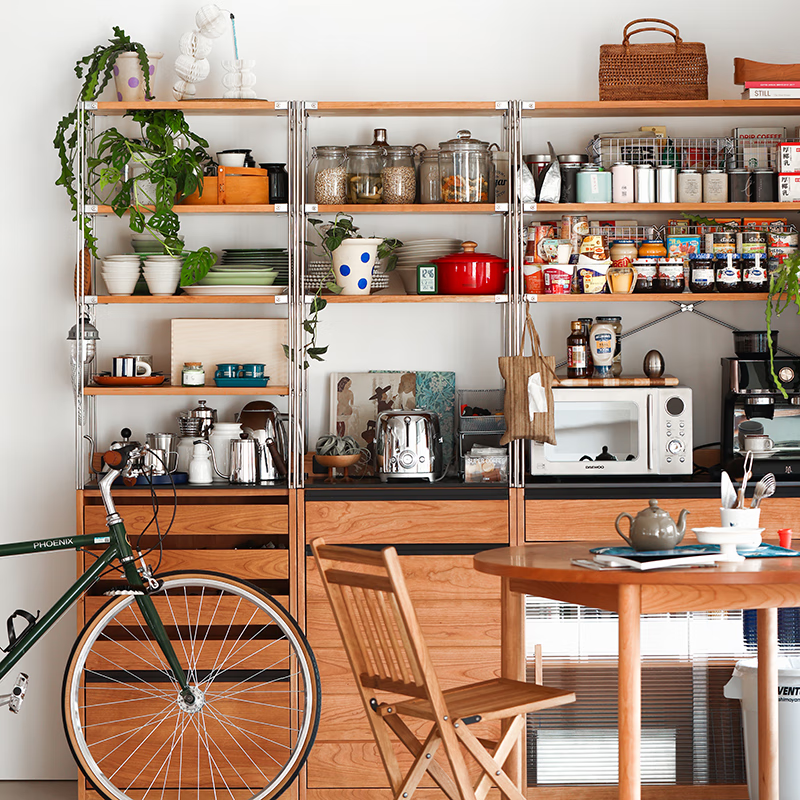 Fu Sheng Ji Fu Sheng Ji/sideboard wall-mounted solid wood stainless steel cabinet living room wine cabinet multi-functional storage cabinet extremely narrow 60cm storage cabinet/obsidian black