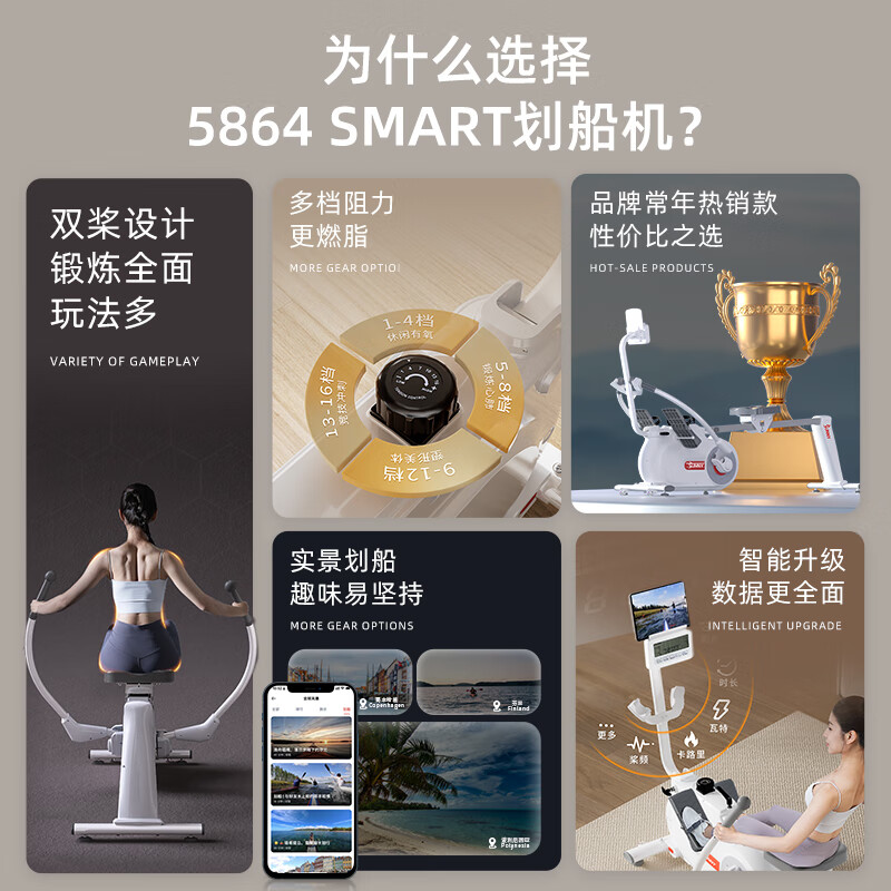 SUNNY American sculls rowing machine home magnetically controlled foldable rowing machine indoor sports fitness equipment rowing machine elegant white 16 levels of resistance | shoulder training | self-installation