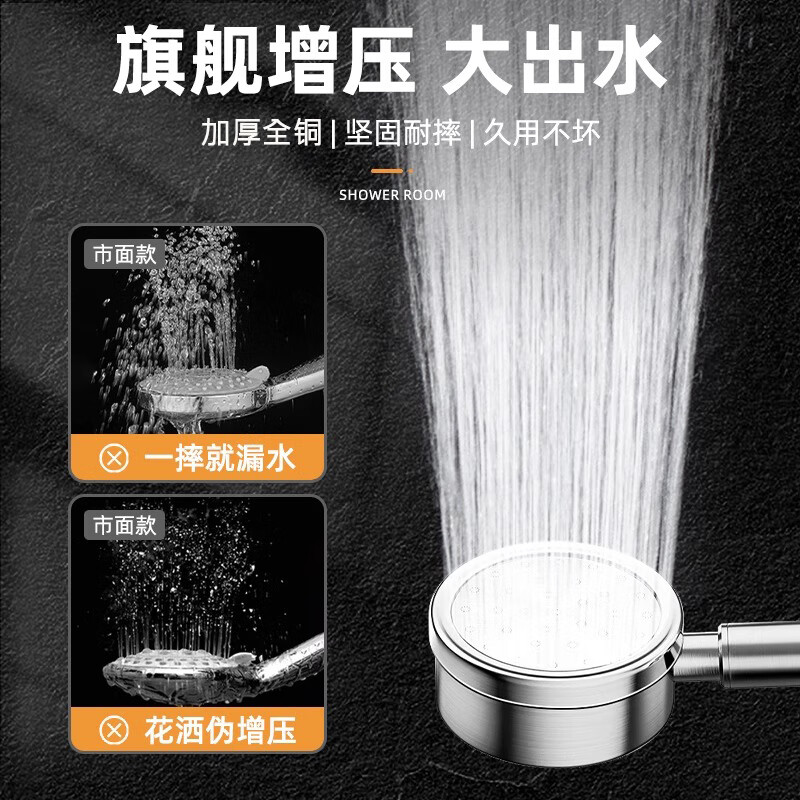 Dee's fine copper hot and cold water mixing valve shower bath shower faucet three-in-one bathroom double-open mixing valve switch set all-copper thickened electroplated triple water mixing valve