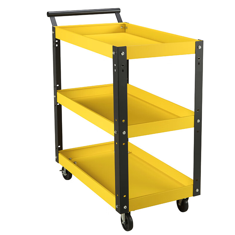STANLEY Tool Trolley Auto Repair Storage Trolley Industrial Grade Workshop Shelf Mobile Tool Box with Drawer Parts Trolley 3-Gate Tool Trolley with Hanging Plate STST74321-23