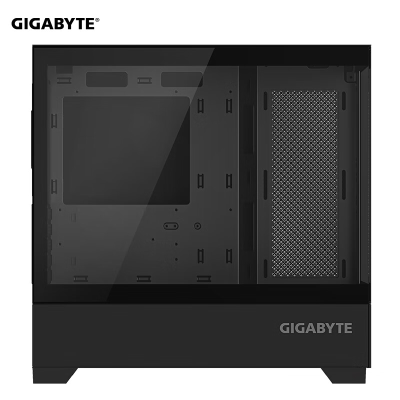 Quasi-new product GIGABYTE C201G panoramic upper and lower compartment chassis, blackened tempered glass side transparent, compatible with top 360/side 240 water cooling, quick-release dust filter, black M-ATX