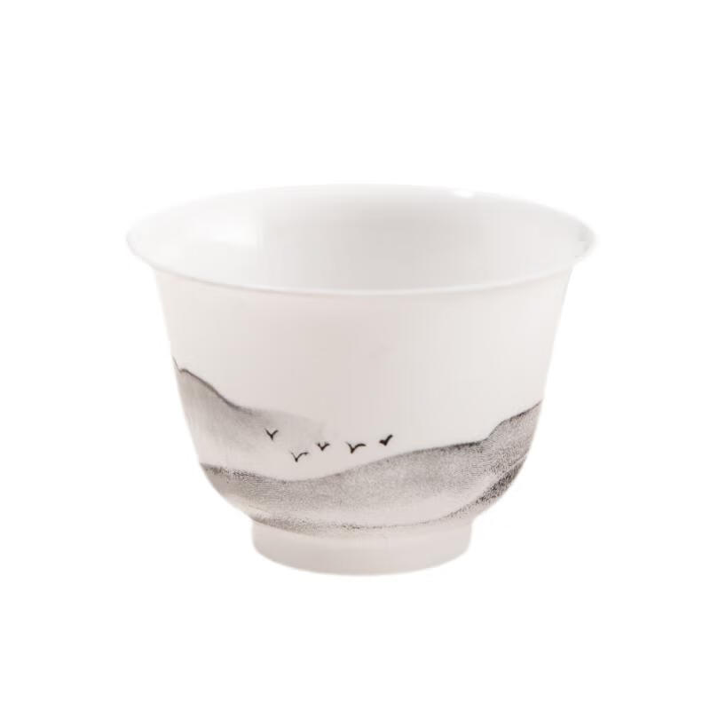 LNGA LANDGRE German imported quality Chinese style disposable kung fu tea cup portable office food grade hospitality cup plus 60ml sky blue painted blue and white porcelain cup 2 packs of 60 bags