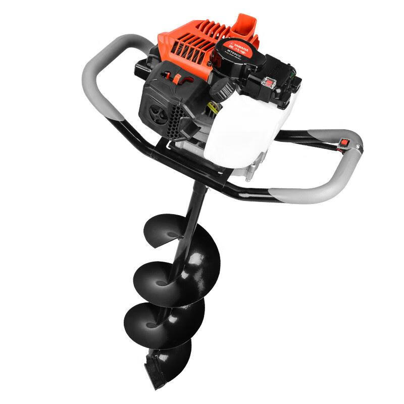 Kezitu customized four-stroke high-power pit digger gasoline drilling machine piling hole drilling machine agricultural tree planting fertilization soil drilling 198CC two-stroke hand-start 10 cm drill bit