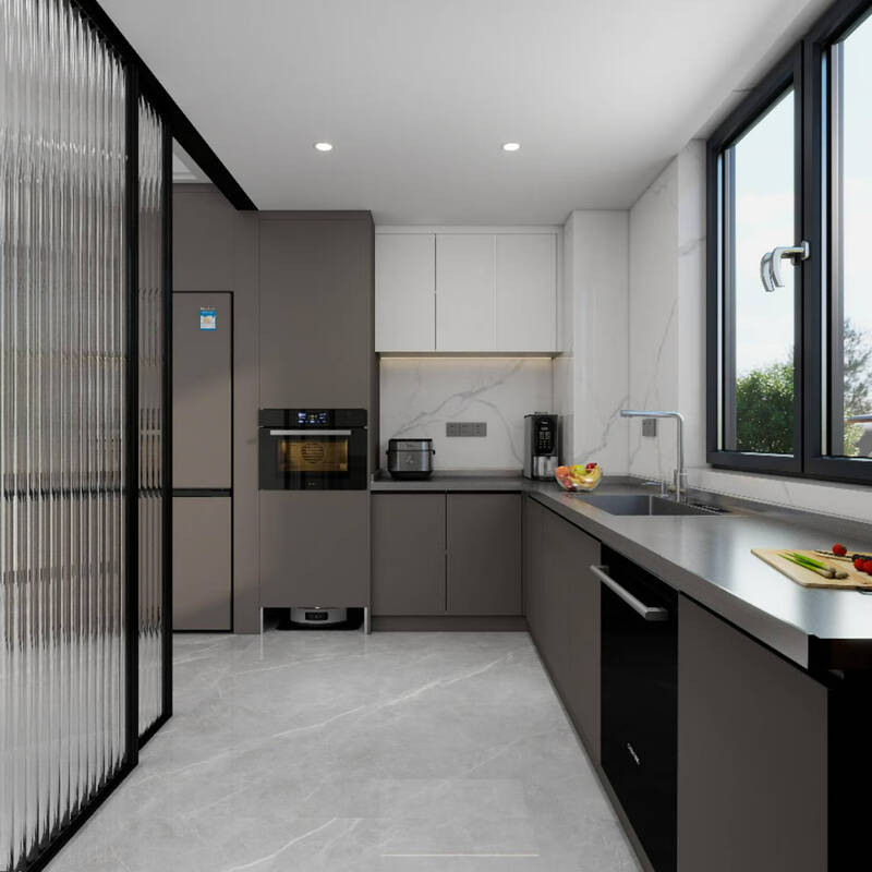 LNGA LANDGRE304 stainless steel kitchen cabinets and stove integrated cabinet with sink stainless steel solid countertop home whole house customization payment