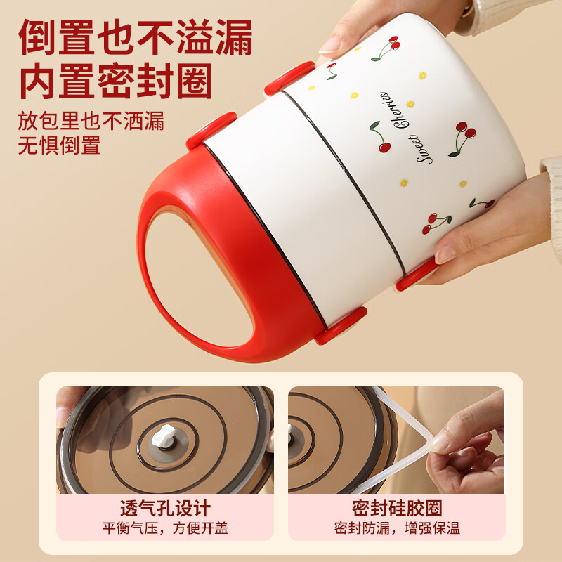 Youlunmei insulated lunch box microwave heating special office worker lunch box 2025 new packaged insulated bucket insulated box double layer 1800ml