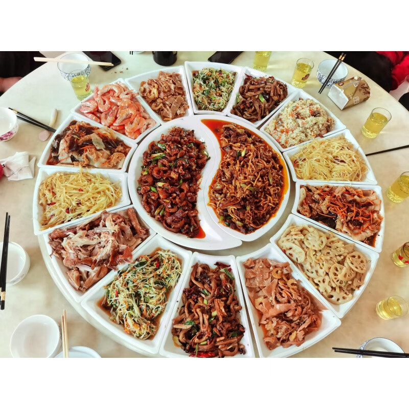 Naixun set plate platter home combination New Year tableware set family creative Internet celebrity dishes plate hotel special restaurant white 10 outer plates + 1 soup bowl