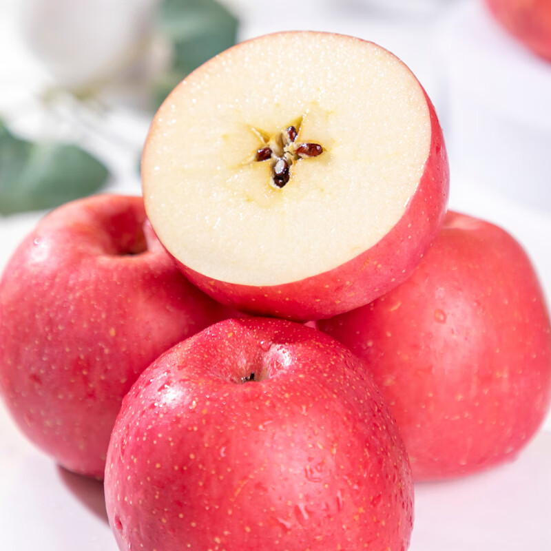 Zhu's Orange Organic Plateau Apple Red Fuji Fresh Fruit High-end Seasonal Apple Whole Box Fresh Gift Box Gift Box 24 Large Fruits for the Family, About 13 Jin in a Box