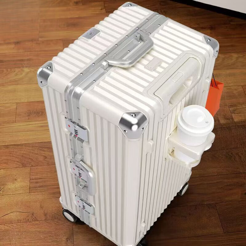 Bif Paul 37 open suitcase trolley case aluminum frame thickened large capacity suitcase male and female students password box boarding case titanium gray 37 open thickened can seat 26 inches long distance students