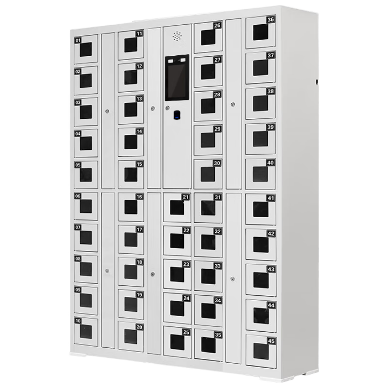 Huayu Huiyang 45-door system mobile phone cabinet shift cabinet intelligent dual authentication time management charging cabinet face recognition + fingerprint infrared presence detection model HY-HSJG47