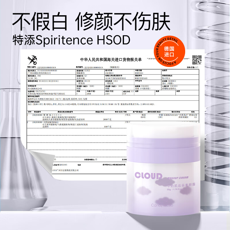 CandyMoyo lazy milk muscle cloud plain cream student isolation moisturizing concealer brightens skin color natural 50g New Year gift