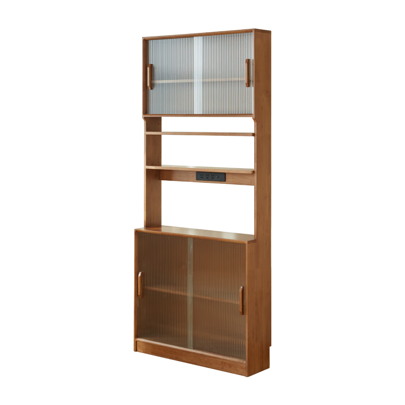 Xiangmuyu solid wood sideboard ultra-thin tea cabinet dining table storage locker restaurant high cabinet wall-mounted integrated storage cabinet