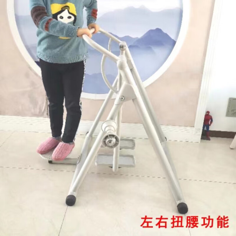 Folding indoor and outdoor walking machine, treadmill, home twisting massage fitness equipment for the elderly, light gray