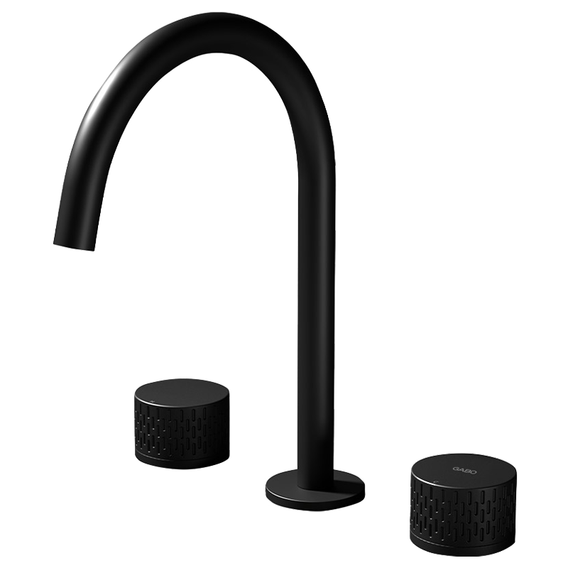GABO home sink basin faucet kitchen island basin faucet double hole faucet 19SY015-HD matte black 19SY015-HD