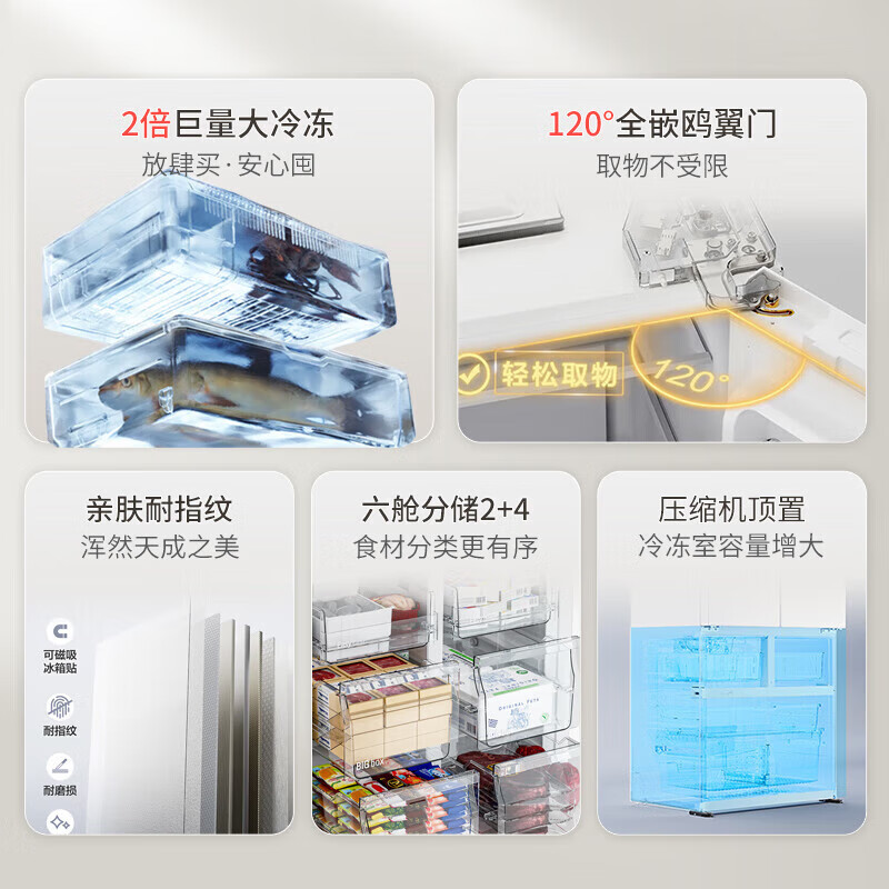 Panasonic 510 liters 60 cm ultra-thin flat-mounted automatic ice making dual circulation air duct multi-door frost-free frequency conversion cross-door household refrigerator NR-ED51CPA-S NR-ED51CPA-S (brushed silver)