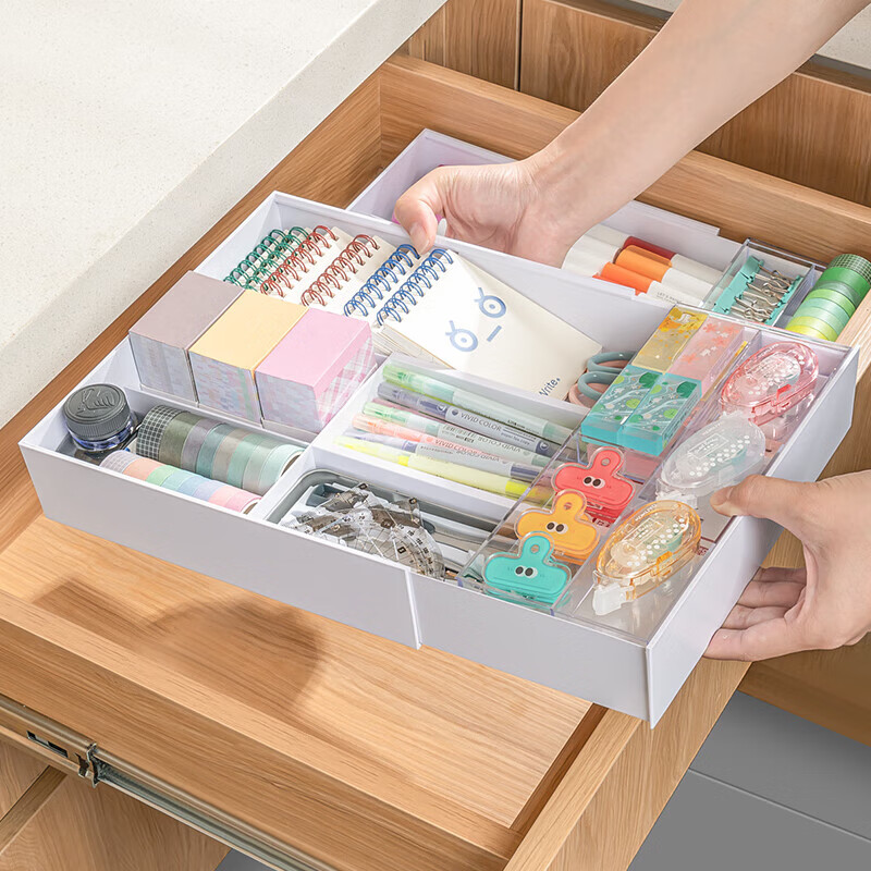 Home KATEI STORY Japanese drawer storage box with built-in kitchen retractable cutlery chopsticks divider box multi-function organizer box